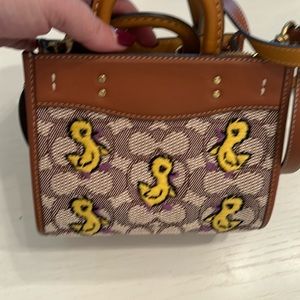Small signature fabric Rogue Coach bag with embroidery.